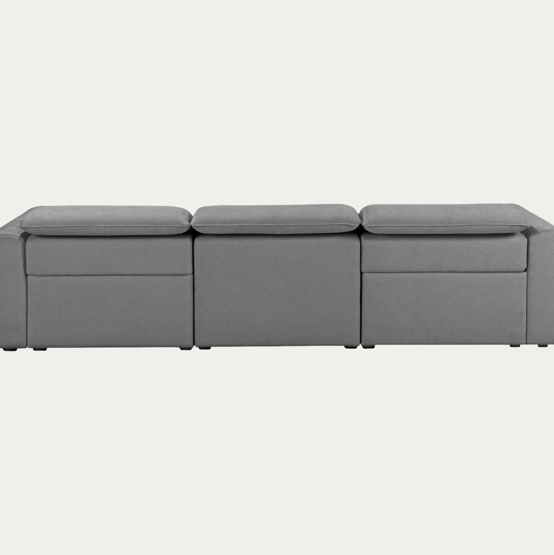 Canapé 5 places 2 relax en tissu - gris moyen