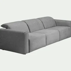 Canapé 5 places 2 relax en tissu - gris moyen