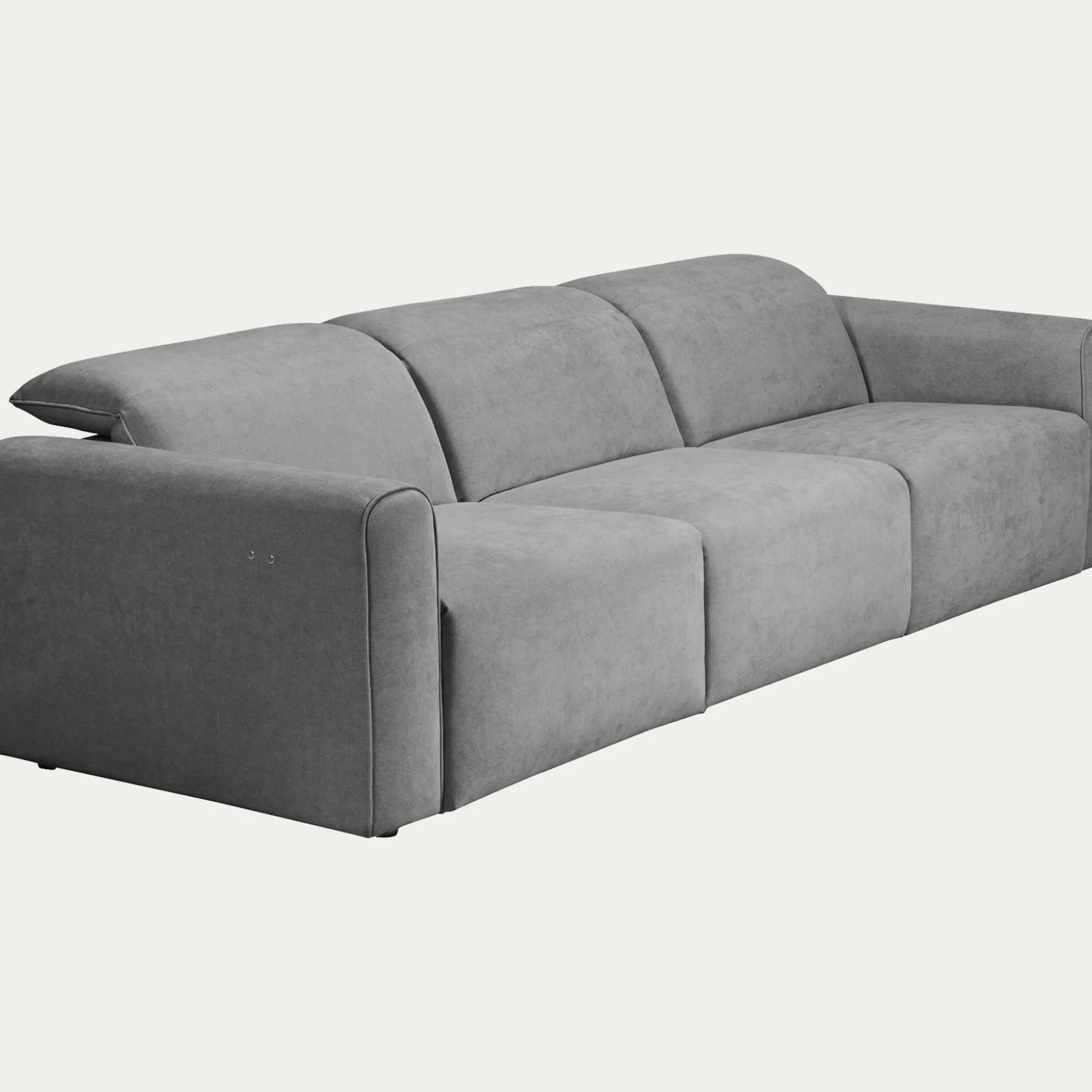 Canapé 5 places 2 relax en tissu - gris moyen