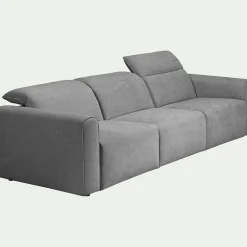 Canapé 5 places 2 relax en tissu - gris moyen