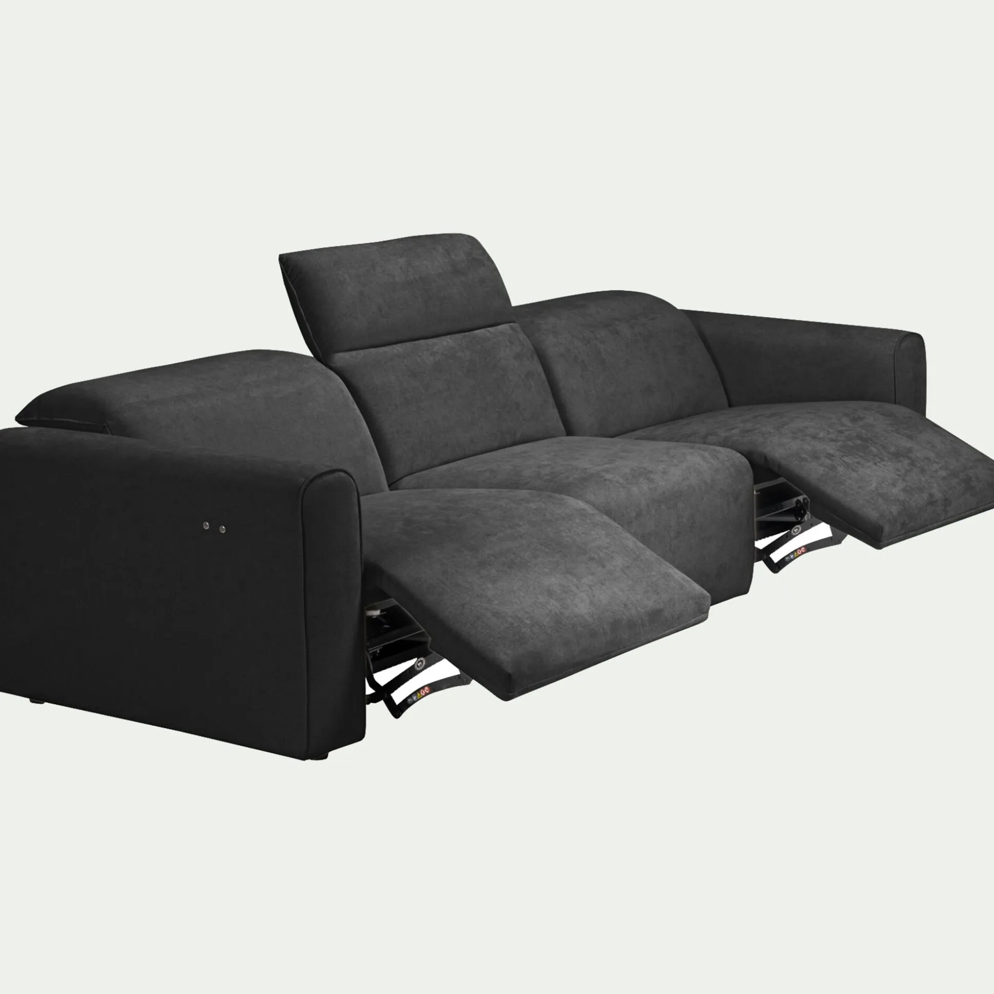 Canapé 5 places 2 relax en tissu - gris anthracite