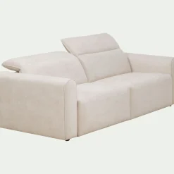 Canapé 3 places relax gauche en tissu - beige roucas
