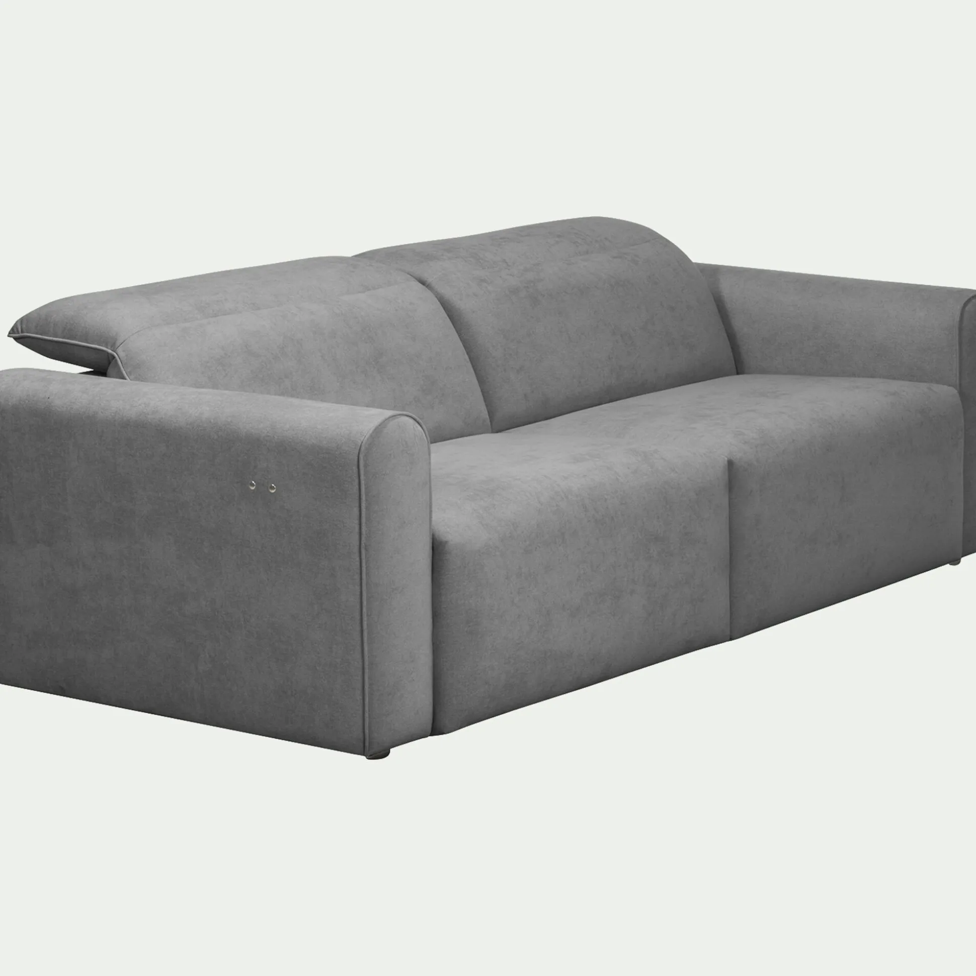 Canapé 3 places relax gauche en tissu - gris moyen
