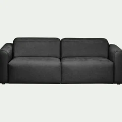 Canapé 3 places relax gauche en tissu - gris anthracite