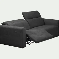Canapé 3 places relax gauche en tissu - gris anthracite