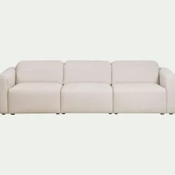 Canapé 5 places relax gauche en tissu - beige roucas