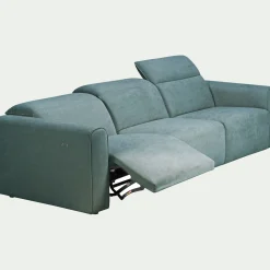 Canapé 5 places relax gauche en tissu - bleu niolon