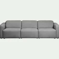Canapé 5 places relax gauche en tissu - gris moyen