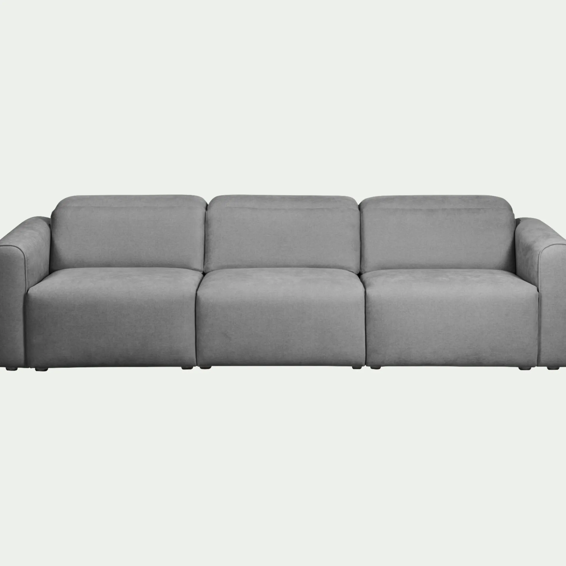 Canapé 5 places relax gauche en tissu - gris moyen