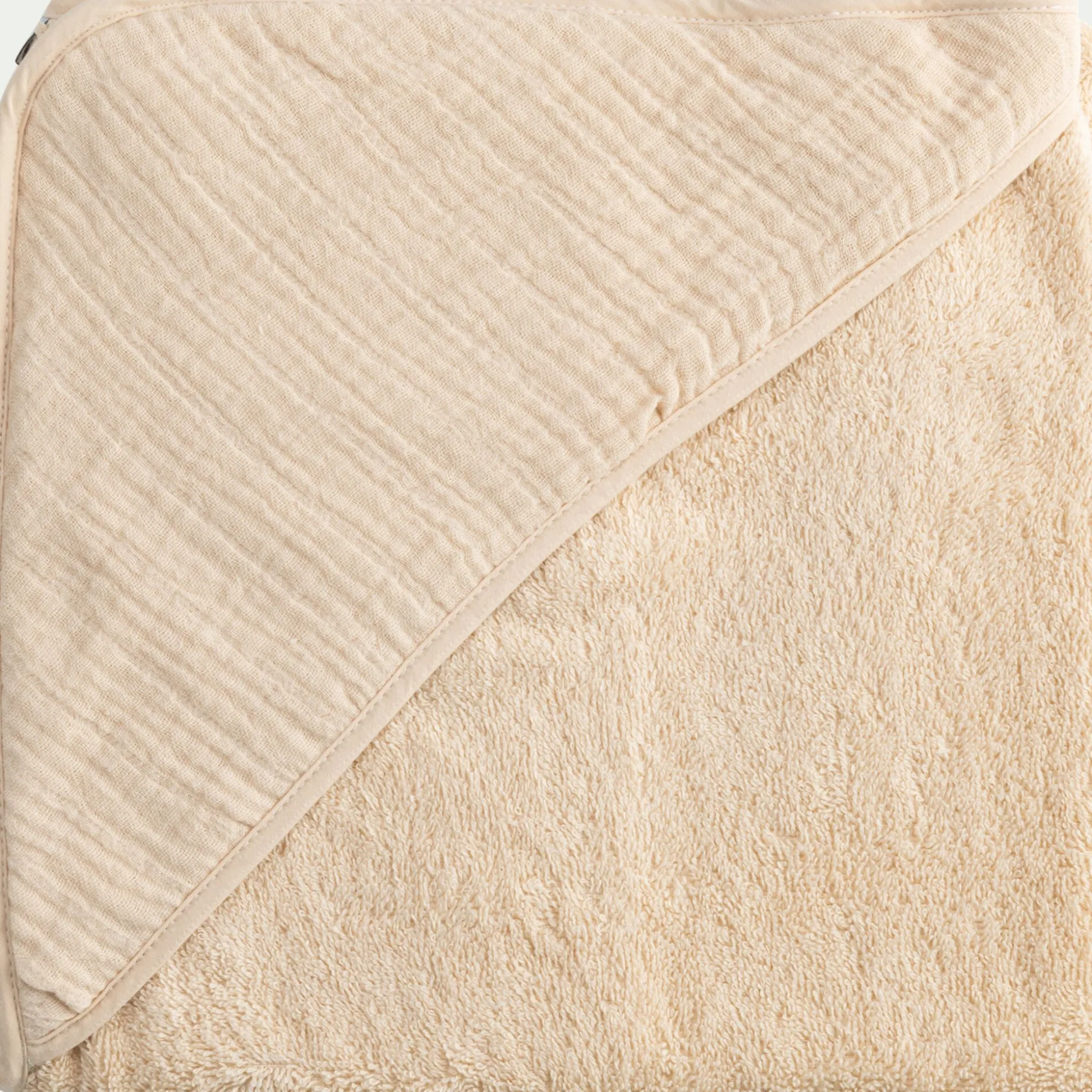 Cape de bain en éponge bio 75x75cm - beige écru
