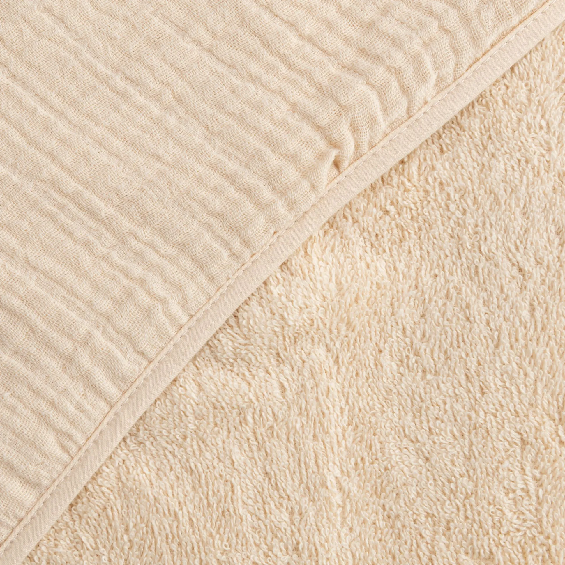 Cape de bain en éponge bio 75x75cm - beige écru