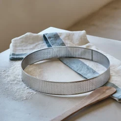 Cercle de cuisson perforé en inox D24cm - argenté