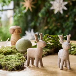 Cerf à poser H18,5cm - beige (modèle aléatoire)