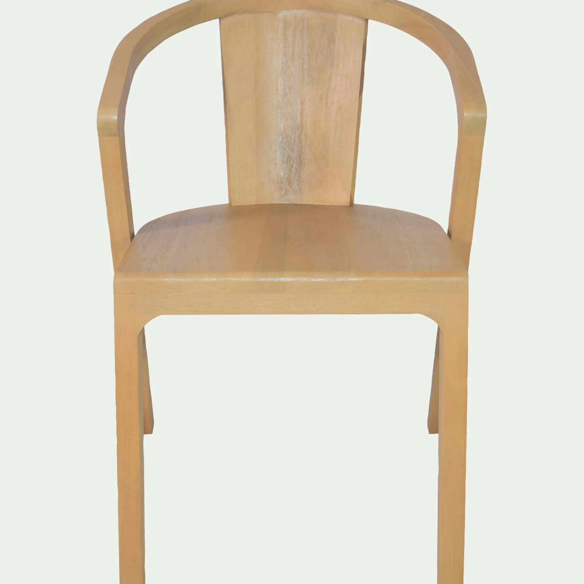Chaise avec accoudoirs en bois d'acajou - bois clair