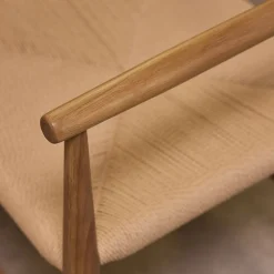 Chaise avec accoudoirs en bois de chêne - naturel