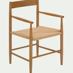 Chaise avec accoudoirs en bois de chêne - naturel