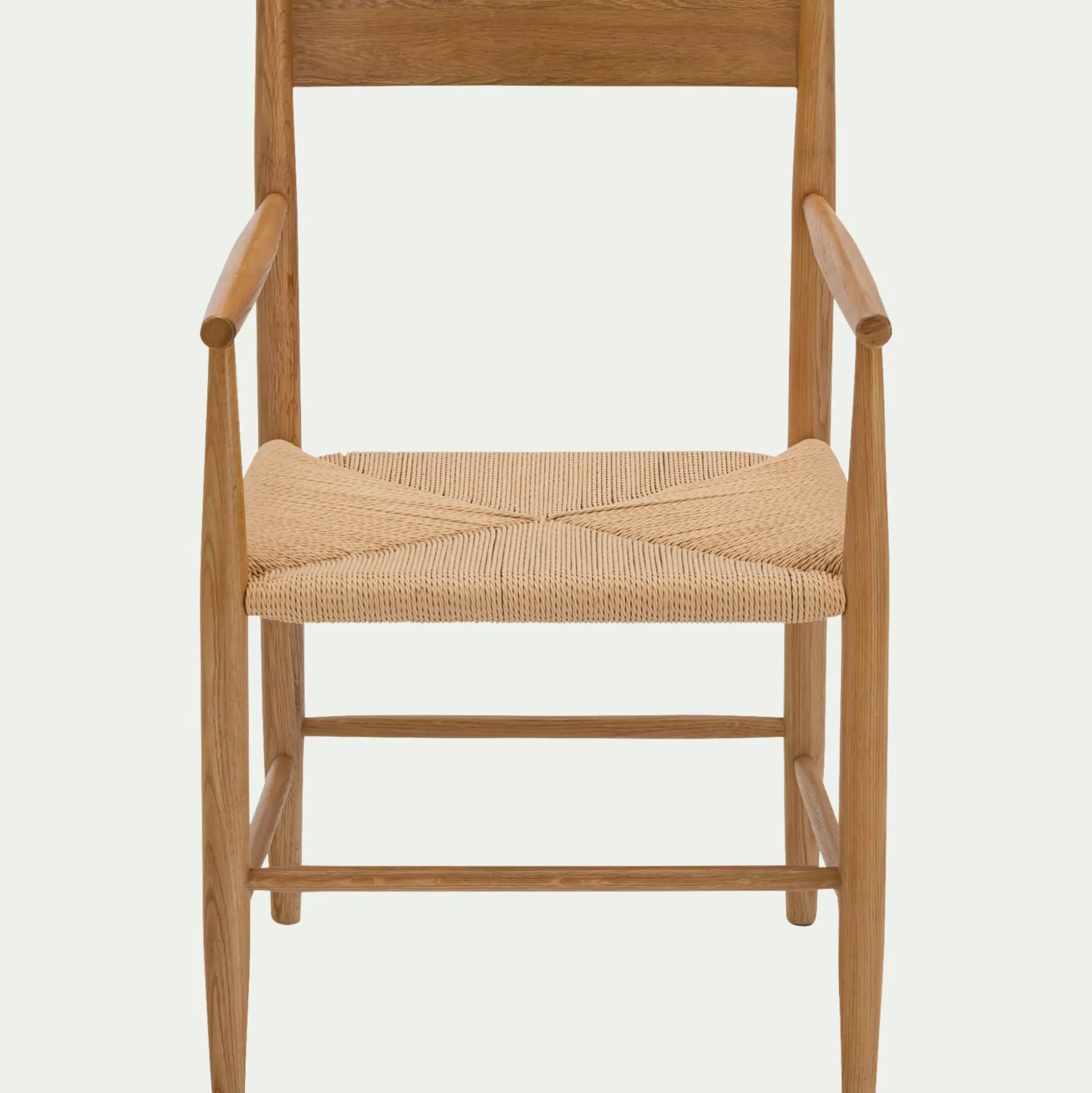 Chaise avec accoudoirs en bois de chêne - naturel
