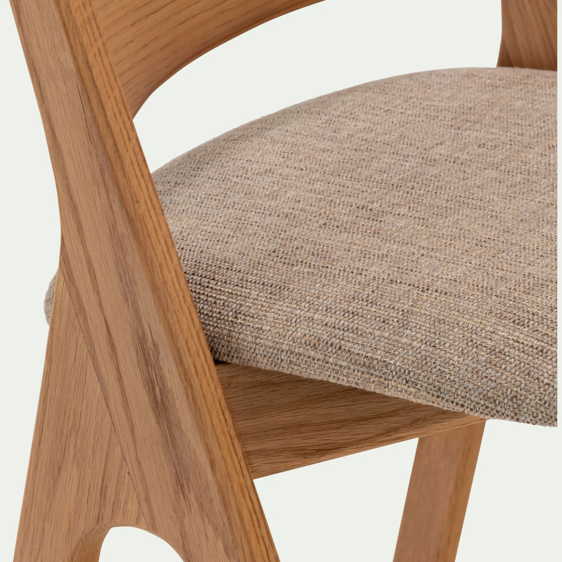 Chaise de bar en chêne et tissu H99cm - gris