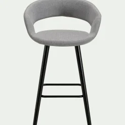 Chaise de bar en tissu avec accoudoirs H65,5cm - gris borie