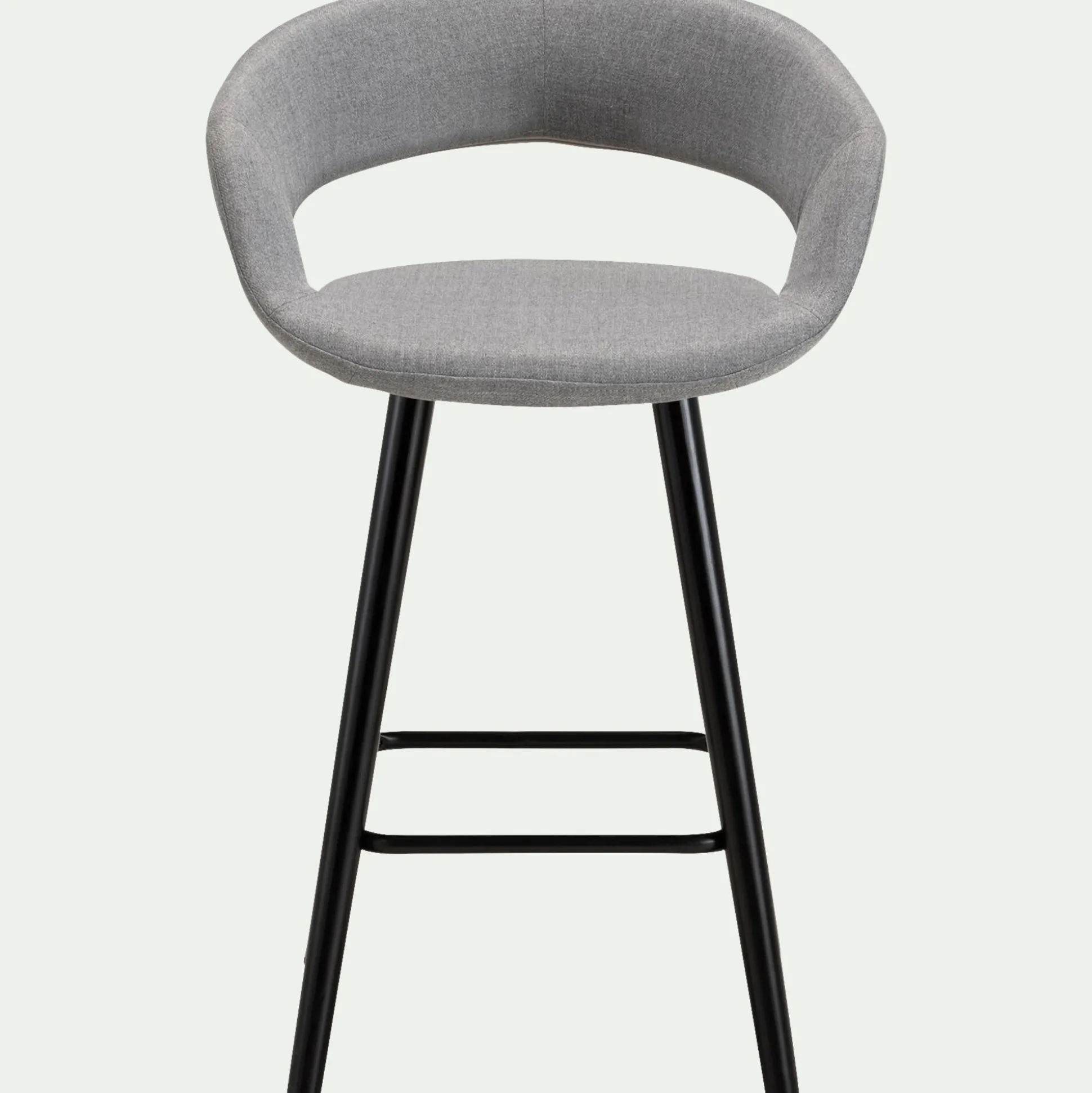 Chaise de bar en tissu avec accoudoirs H65,5cm - gris borie