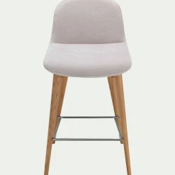 Chaise de bar en tissu et frêne H66cm - beige