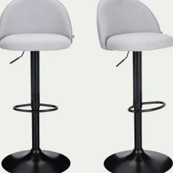 Chaise de bar en tissu - gris borie H86cm