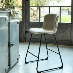 Chaise de bar en tissu H66cm - beige