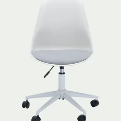 Chaise de bureau dactylo en tissu à roulettes - blanc