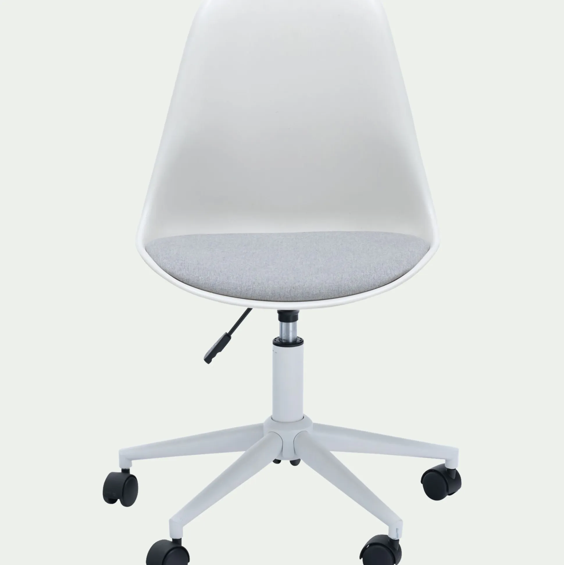 Chaise de bureau dactylo en tissu à roulettes - blanc
