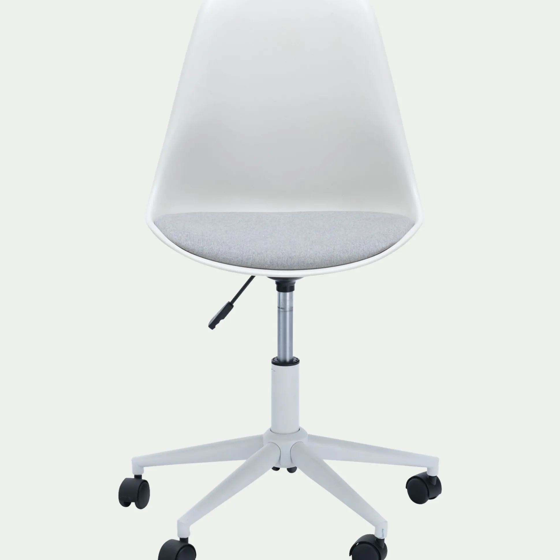 Chaise de bureau dactylo en tissu à roulettes - blanc