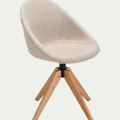 Chaise de bureau rotative en tissu - beige