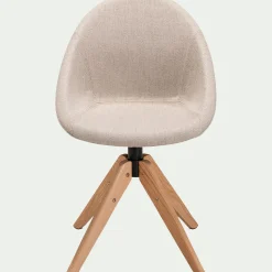 Chaise de bureau rotative en tissu - beige