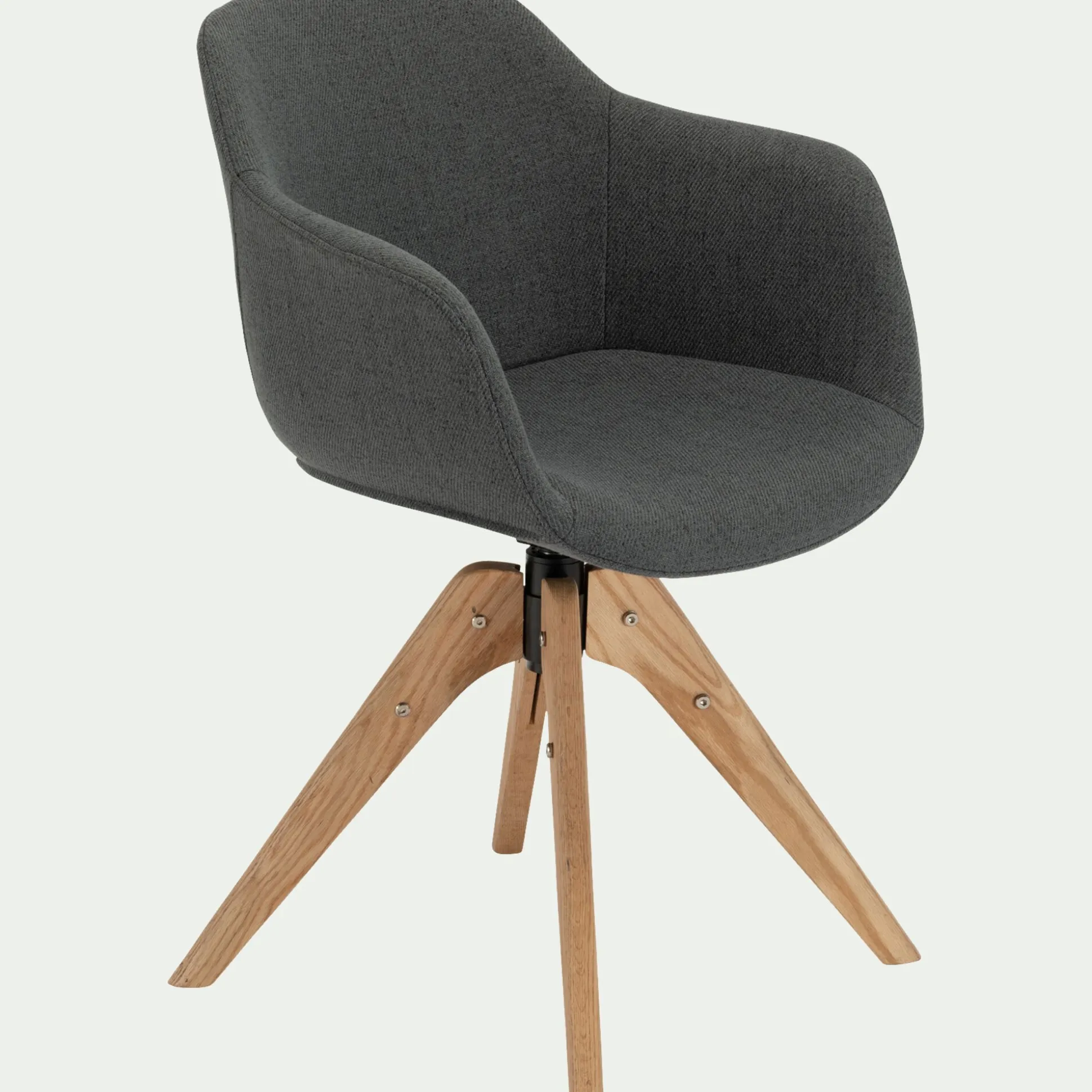 Chaise de bureau rotative en tissu - gris restanque