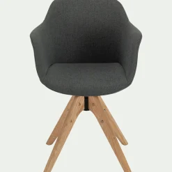 Chaise de bureau rotative en tissu - gris restanque