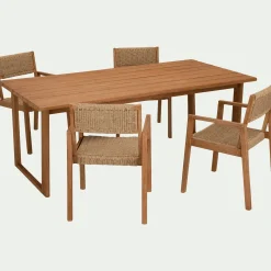 Chaise de jardin avec accoudoirs en acacia - bois foncé
