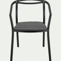 Chaise de jardin avec accoudoirs en aluminium - noir