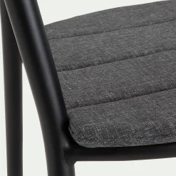 Chaise de jardin avec accoudoirs en aluminium - noir