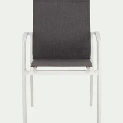 Chaise de jardin avec accoudoirs en aluminium - gris