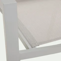 Chaise de jardin empilable avec accoudoirs en textilène - gris vésuve