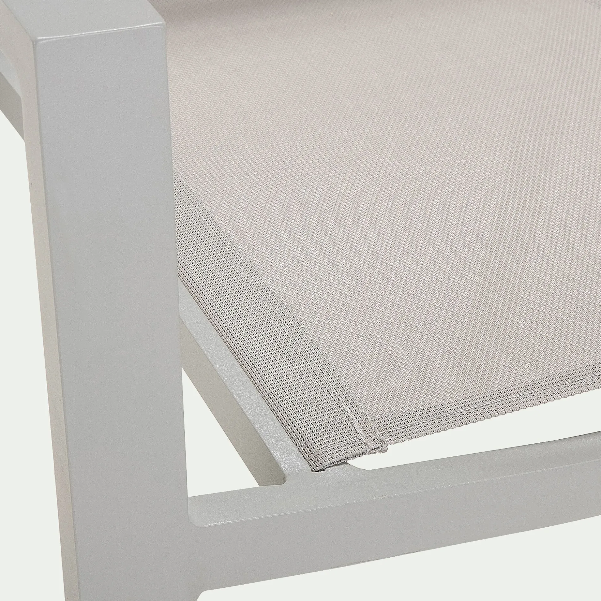 Chaise de jardin empilable avec accoudoirs en textilène - gris vésuve