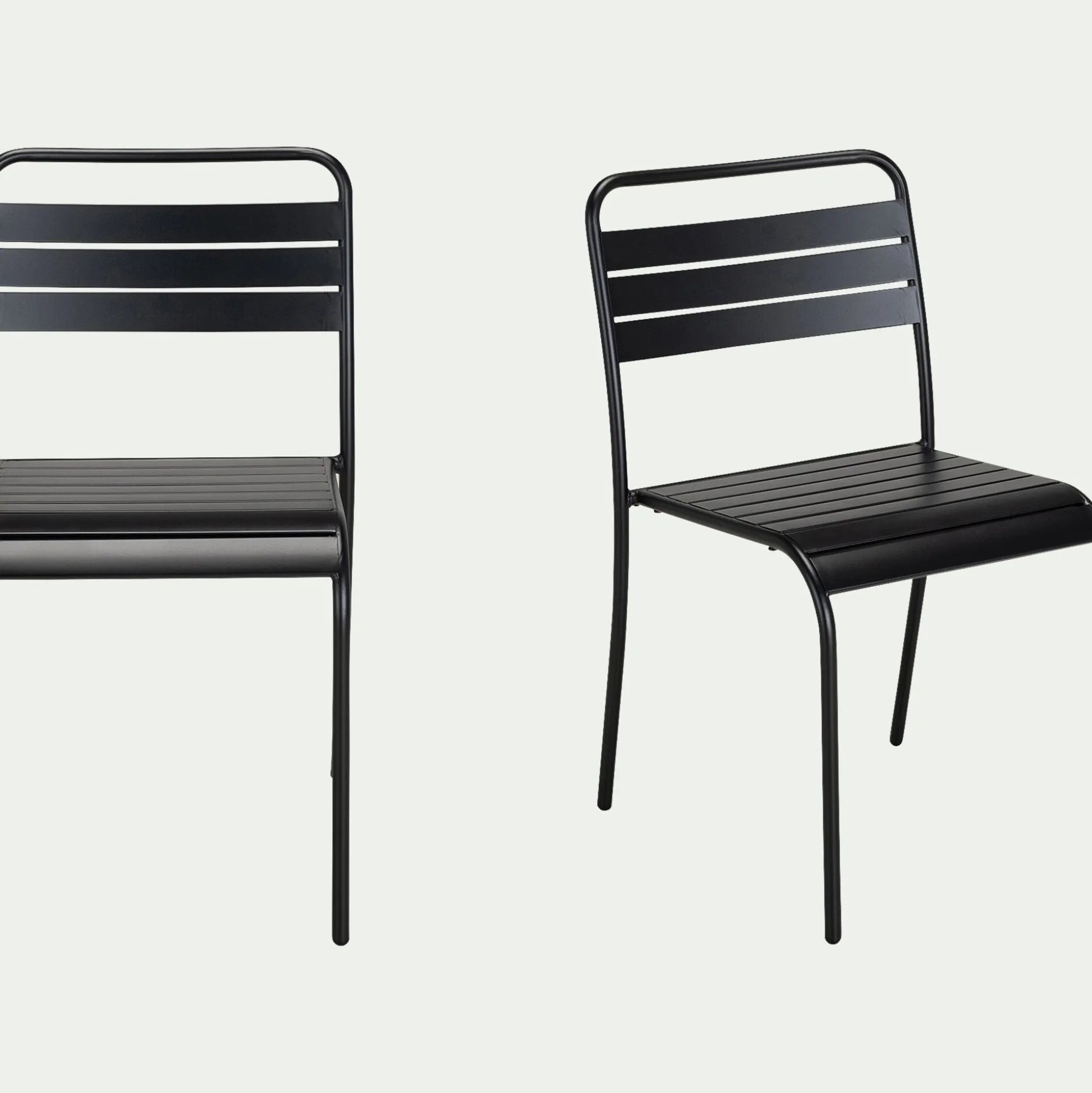 Chaise de jardin empilable en acier - noir