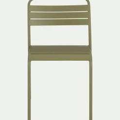 Chaise de jardin empilable en acier - vert kaki