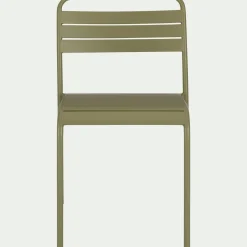 Chaise de jardin empilable en acier - vert kaki