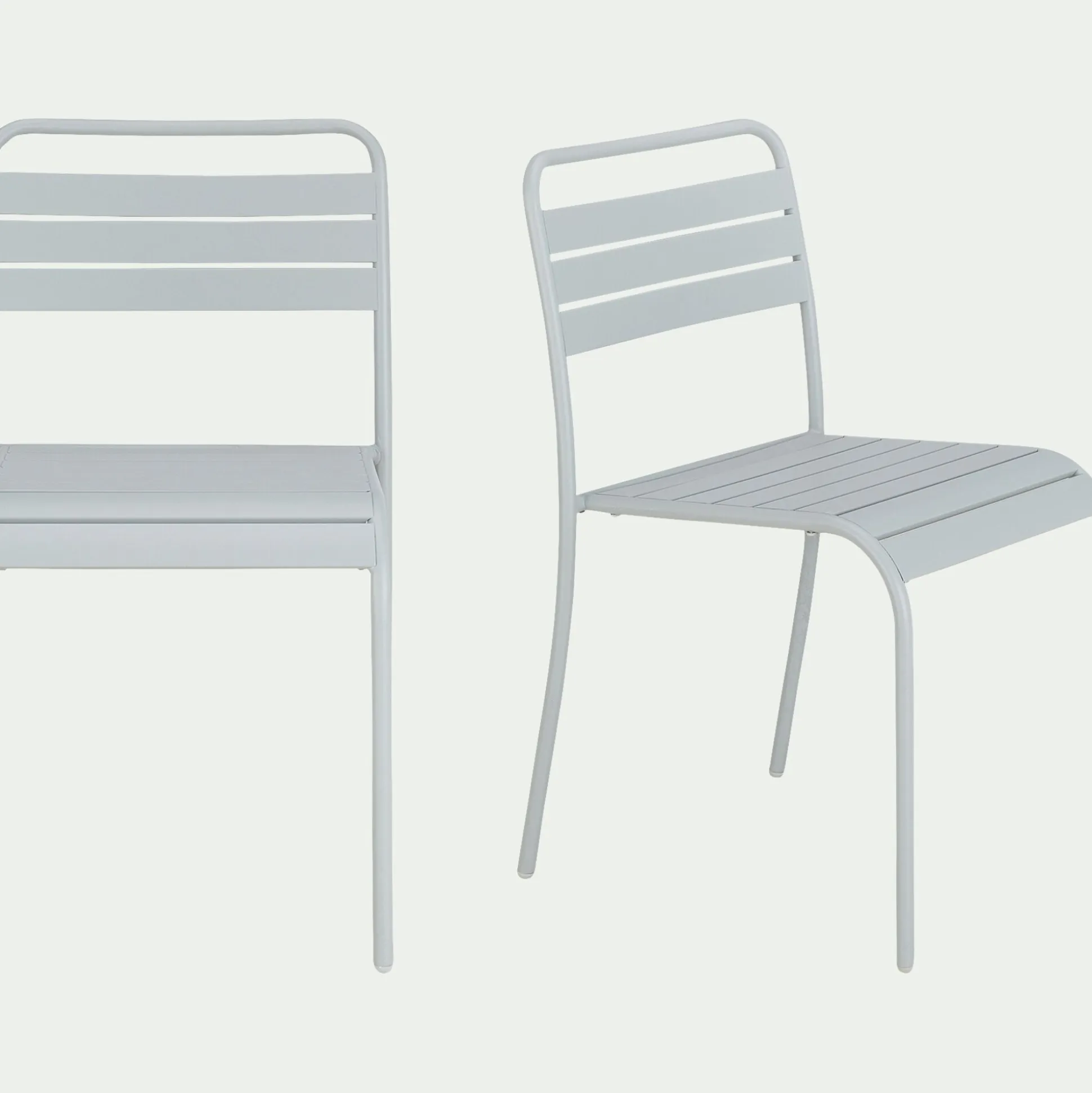 Chaise de jardin empilable en acier - gris vesuve
