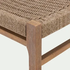 Chaise de jardin en acacia et assise en corde - bois foncé