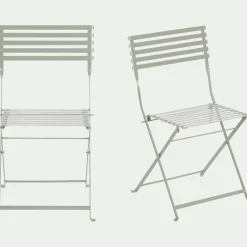 Chaise de jardin pliante en acier - vert olivier