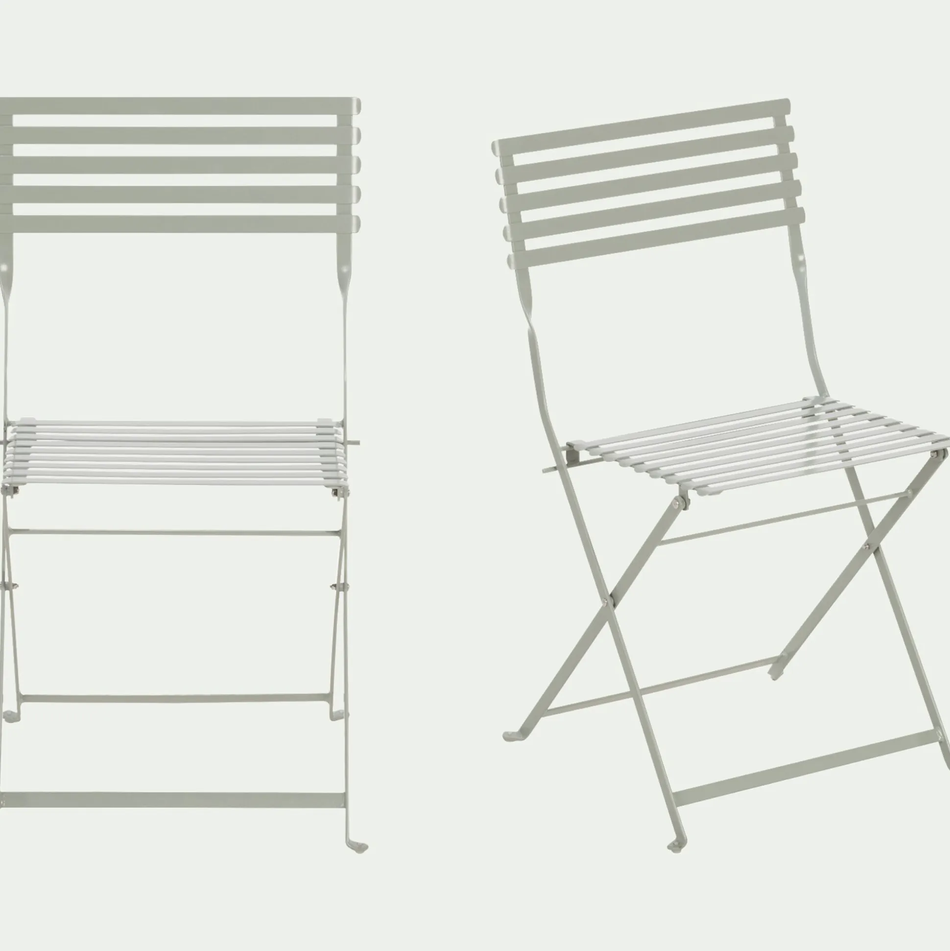 Chaise de jardin pliante en acier - vert olivier
