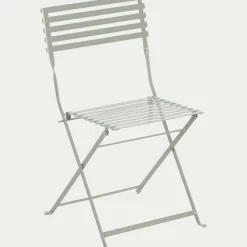 Chaise de jardin pliante en acier - vert olivier