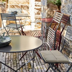 Chaise de jardin pliante en acier - vert olivier