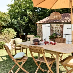 Chaise de jardin pliante en acacia huilé - bois foncé